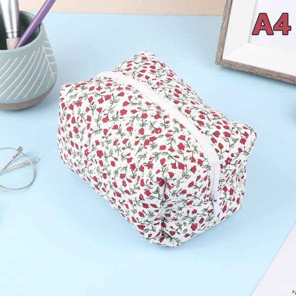 Oppbevaring Organizer Makeup Bag Flower Printed Cosmetic Pouch A4