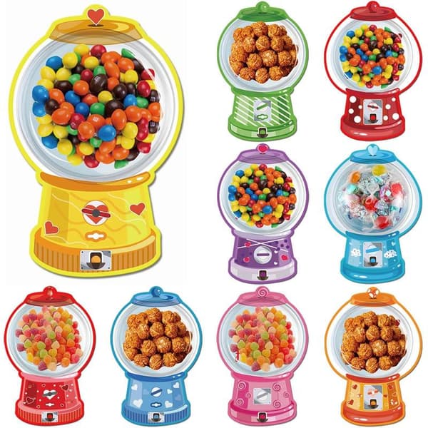 18/36 st Godishållare Grattiskort Tuggummimaskin Design Ex 18PCS