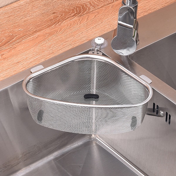 Rustfritt stål kjøkkenvask avløpskurv trekantfilter 22*8*16CM