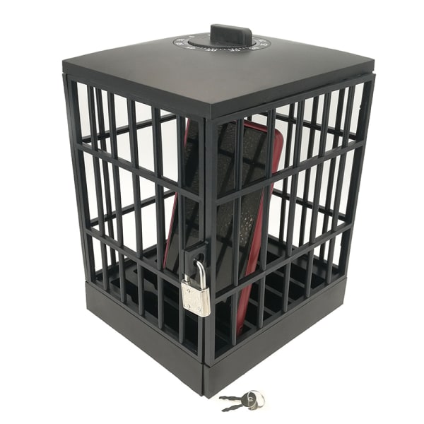 Mobiltelefon fängelse med timer fängelse lås part telefon bur Black