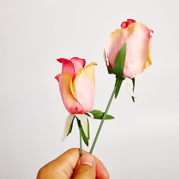 50 STK kunstige blomster stang jerntråd silke til bryllupshjem D