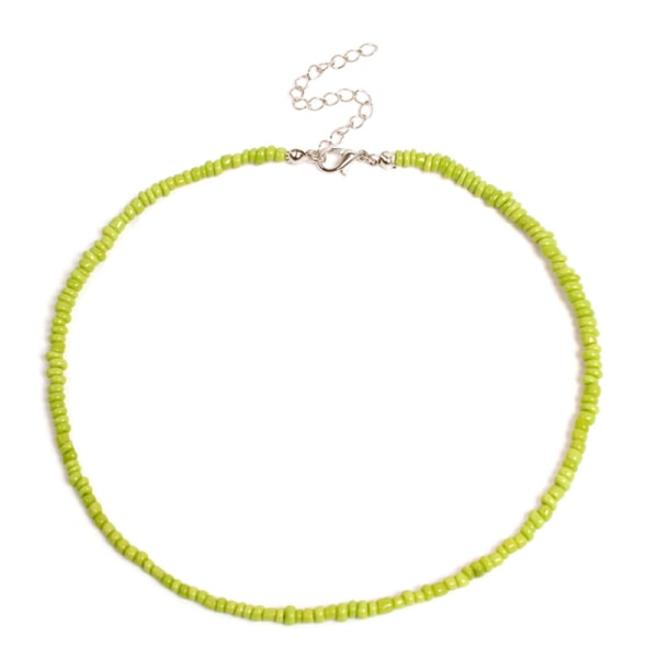 Bohemian Håndlavede Rainbow Beads Choker Halskæde Candy Color Green