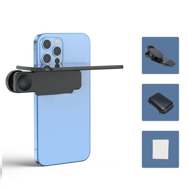 Smartphone Camera Mirror Reflection Clip Kit Black