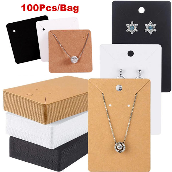 100 st/Pack Smycken Display Kort Halsband Förpackningskort E