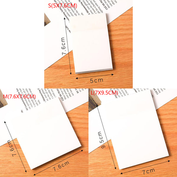 50 ark Vandtæt PET Transparent Memo Sticky Note Paper Lis M(7.6X7.6CM)