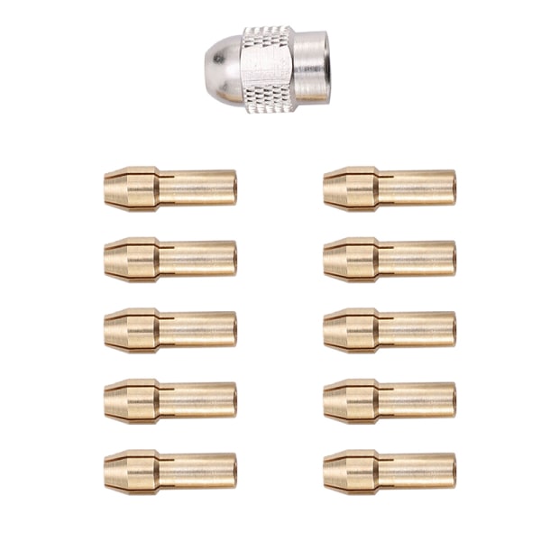 10/11 kpl miniporan istukka, halkaisija 0,5-3,2 mm messinkiistukka 10pcs