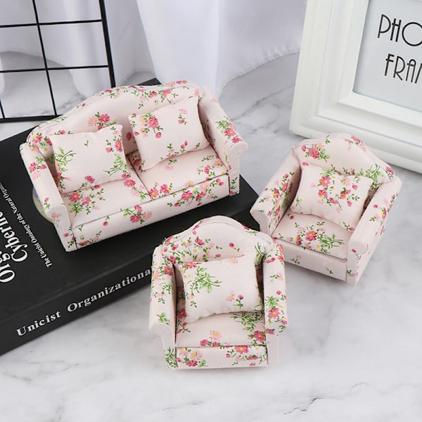 3st Dollhouse Miniatyr Trä Soffkuddar Kit