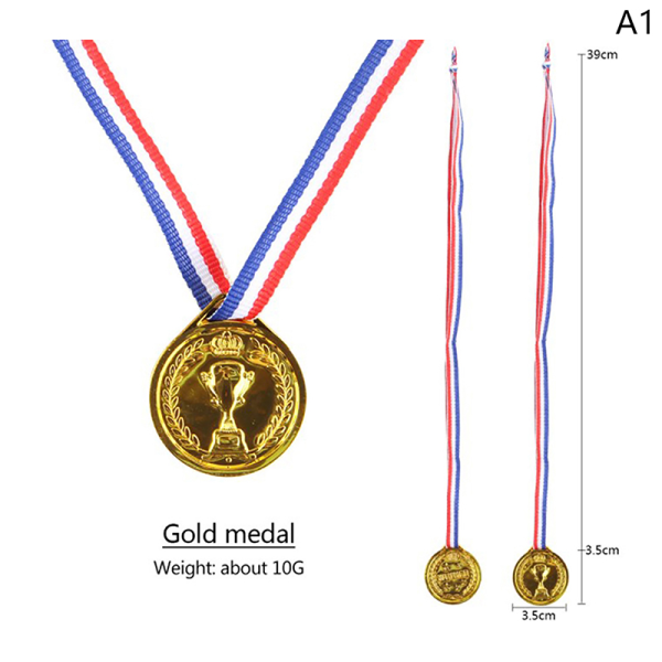 10 stk Børn Børn Guld Plast Vinder Medaljer silver medal