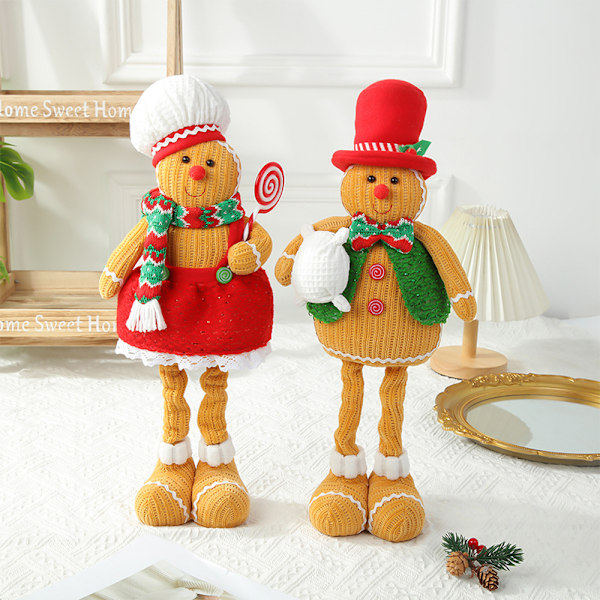 Julemand Dukke Plys Gingerbread Ornament Green