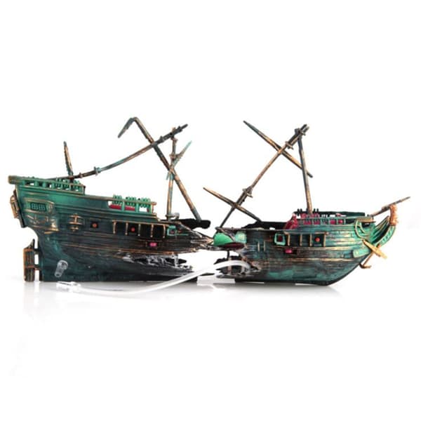 Stort akvarium dekorasjon Båt Aquarium Ship Fish Tank Decor Green