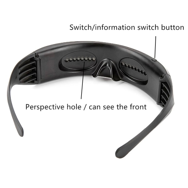 Tilpassbare LED Bluetooth-briller for voksenblinkende skjerm black