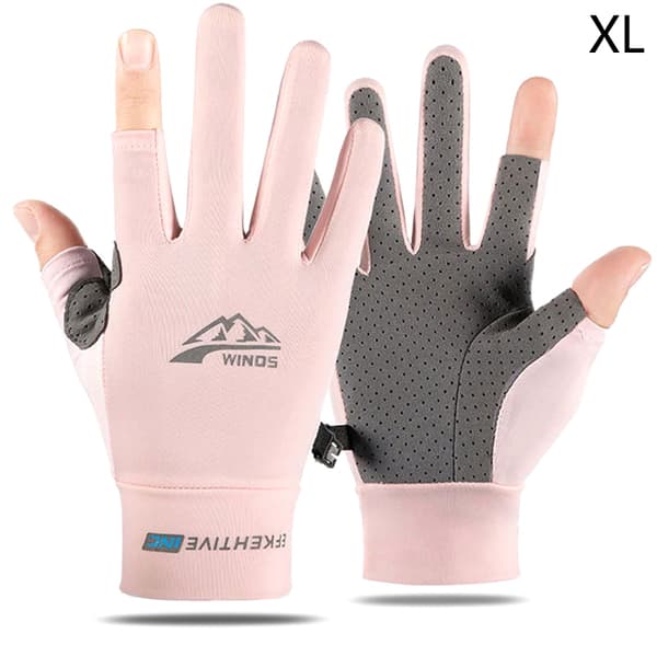 Sommarhandskar Is-silke Anti-ultraviolett Daggfinger Touch Handske White L