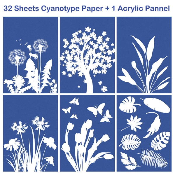 Sun Print Paper Cyanotype Paper A5 Solar Drawing Paper A5-32PCS