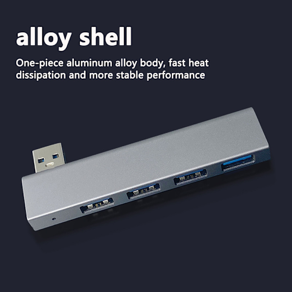 USB3.0 Hub 4 Porter Forlenget Plugg USB Splitter Bærbar PC-tilbehør
