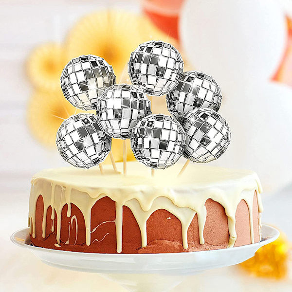 12 stk. Discobold Kage Toppers Festartikler Silver