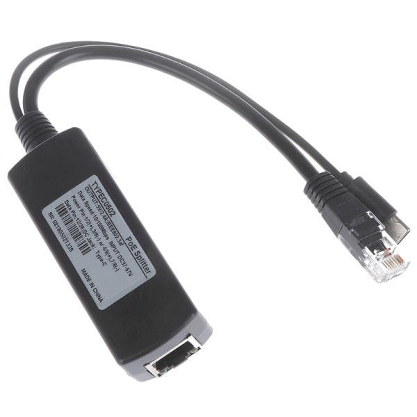 TYPE-c poe splitter usb 48v til 5v strøm over ethernet