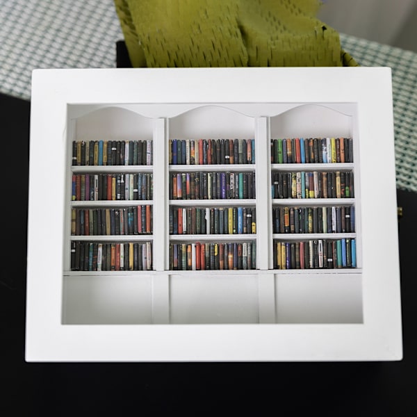 Miniatyrbibliotek Anti-Bokhylla Trä Miniatyr Prydnad Dockhus A