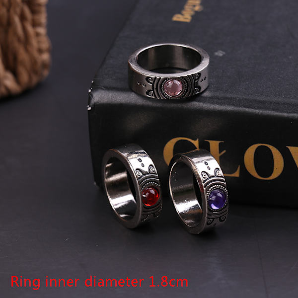 2 Stk/sæt Gem Halskæde Vedhæng Ring Sæt Gave Fest Prop Red