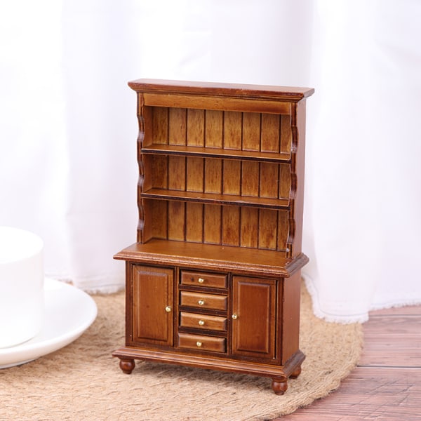 1/12 dukkehus Miniatyrmøbler multifunksjonsbokhylle