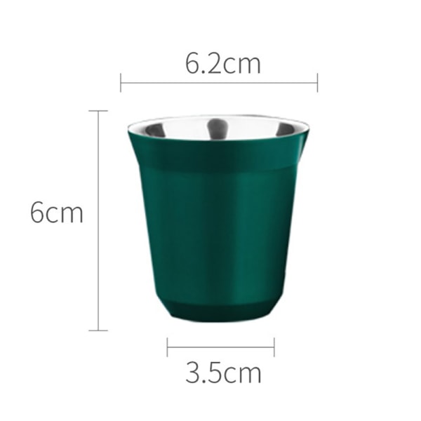80ml dubbelvägg rostfri kopp isolering kaffekopp Green