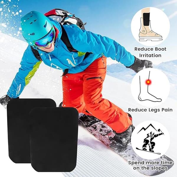 Ski Leggbeskyttelse 4 Stykker Støvel Liner Beskyttelse Polstring Elastisk Snowboard Black
