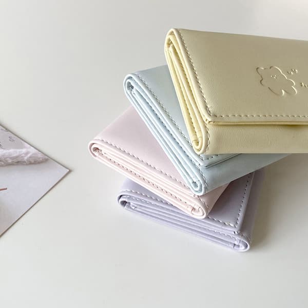 Damepunge Triple Multifunktionelle Korte Punge Fold Kort H Light pink