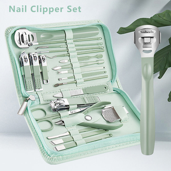 Nail Art ter Pedikyr Sax Nail Clipper Tool Set Green 10 PCS