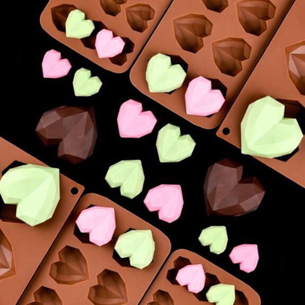 15 hålrum Mini Hjärta Molds Form