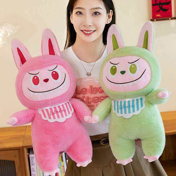 28cm Labubu Plyschdocka Kawaii Mjukisdjur Mjuk Figur Modell Bi Light green