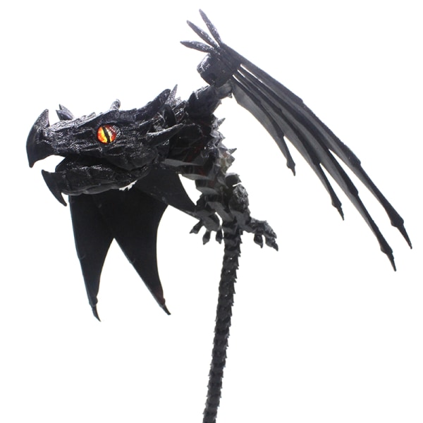 3D-utskrift Flying Dragon Model Action Figur Statue Leke Black