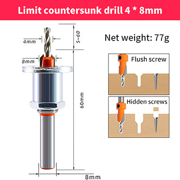 Säädettävä Router Core Limiter metalliseosporanterät Poraus type-A9