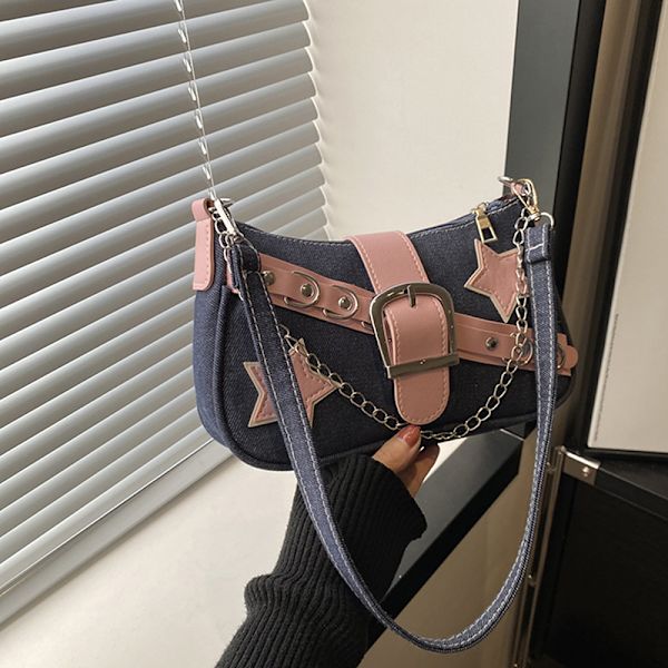 Dame håndtasker Stars Pattern Cool underarm taske Black
