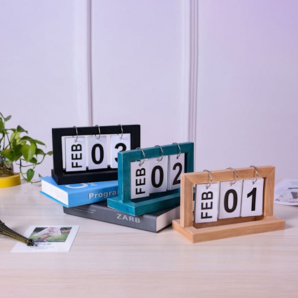 Vintage træ hjemmekalender Cafe Desktop Dekorativ A2