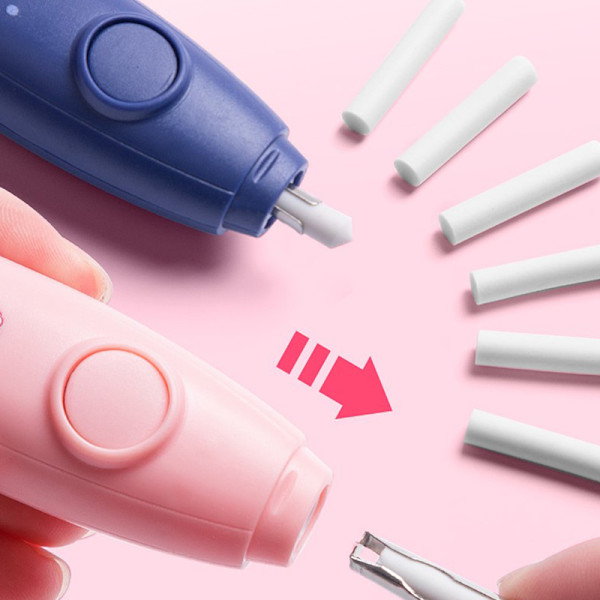 Sähköinen pyyhekumikynäpiirros ja vaivatut pyyhekumit Pink Battery-powered