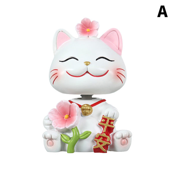 Resin Lucky Cat Ornament Cherry Blossom Cats Telefon Stand Holder A