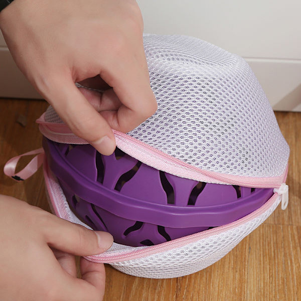 Vikbar tvätt-bh Förvaringsväskor Underkläder Mesh Zipp White