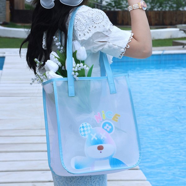 Summer Girl Jelly Bag Cartoon Bear Klar axelväska A20 14*15*18