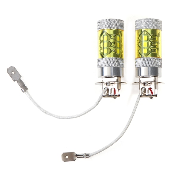 2stk LED Tåkelys LED Bil Tåkelys Gul High Power Yellow one size