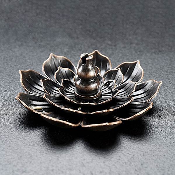 Legeret røgelse brænder buddhisme Lotus Line røgelse tallerken bronze L