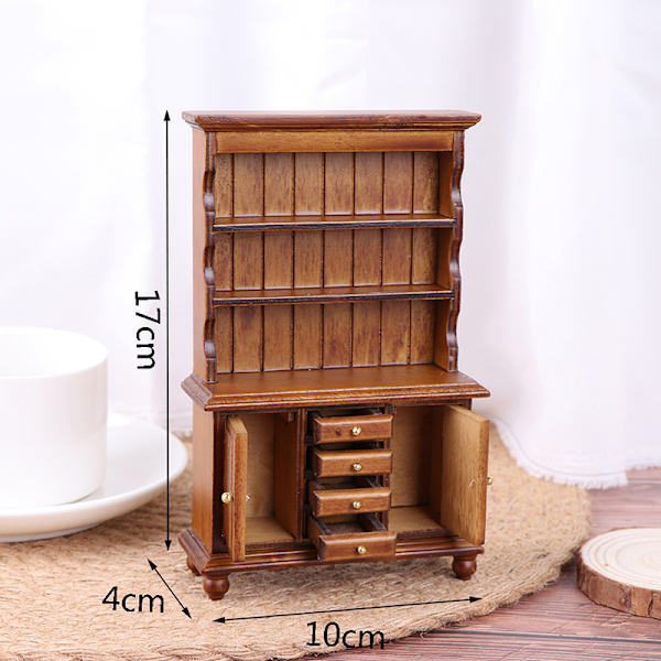 1/12 dukkehus Miniatyrmøbler multifunksjonsbokhylle