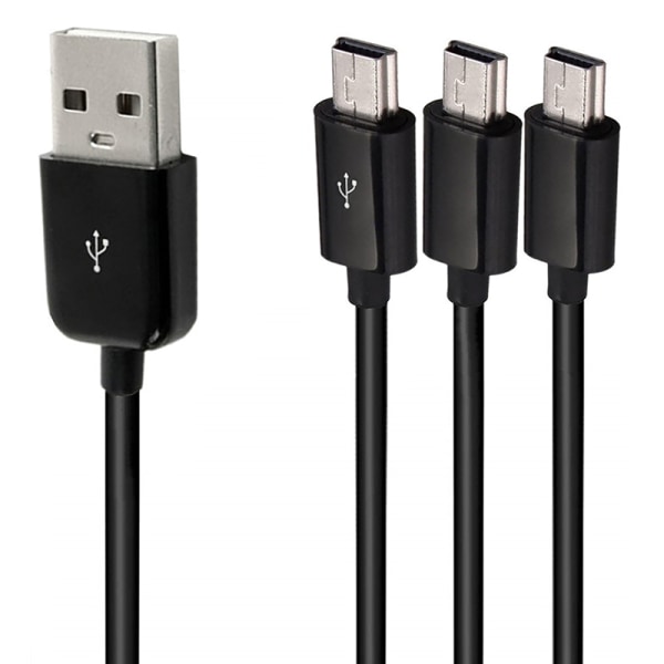 USB A hane 1 till 3 USB 5-stifts mini USB dataladdare Y splitterhytt