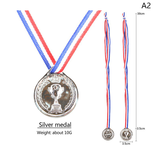10 st Barn Barn Guld Plast Vinnare Medaljer silver medal