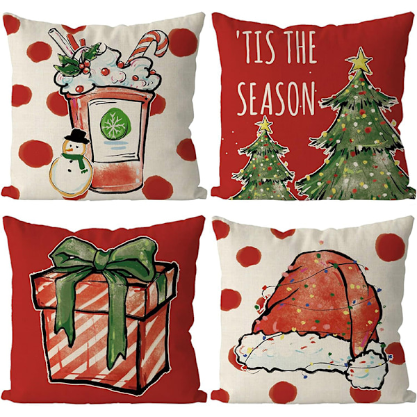 4pcs Christmas Decorations For Home Xmas Cushion Cover