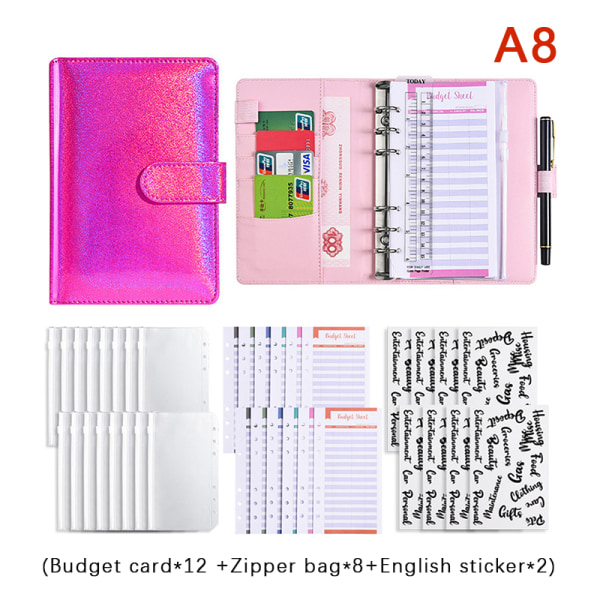A6 læder budget bindemiddel Notesbog Dagbog kuverter A8