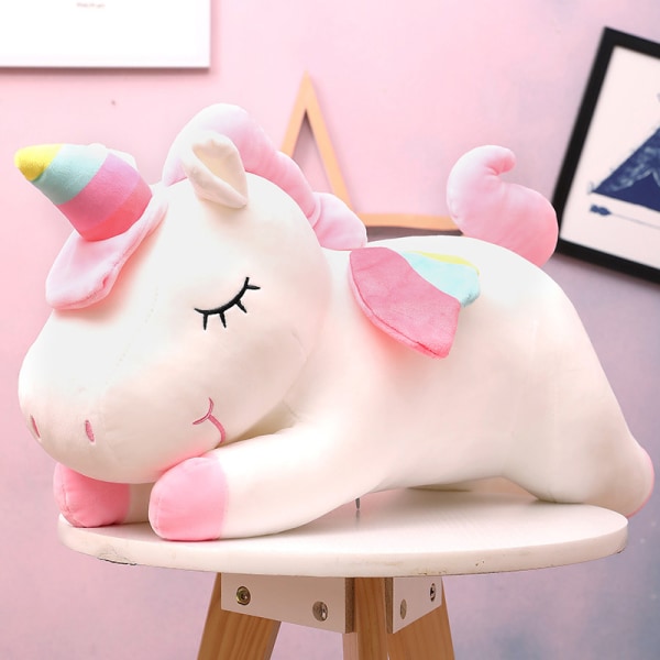 Kawaii Unicorn Plyschleksak Mjuka Mjuka Enhörningsdockor White