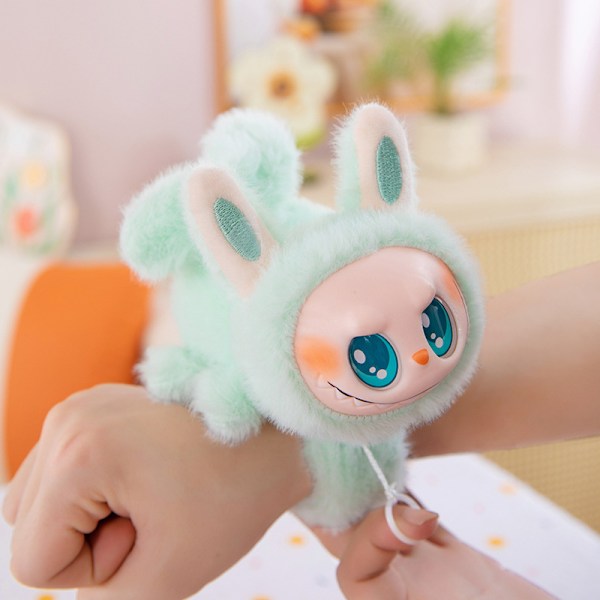 Anime Figur Labubu Langørede Armbånd Håndleds-snap Plys T A2