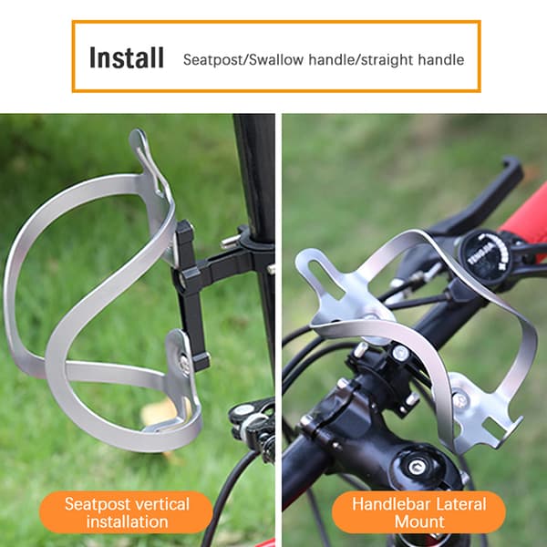 1Set Cykel Vattenflaskhållare Adapter Motorcykel MTB Silver