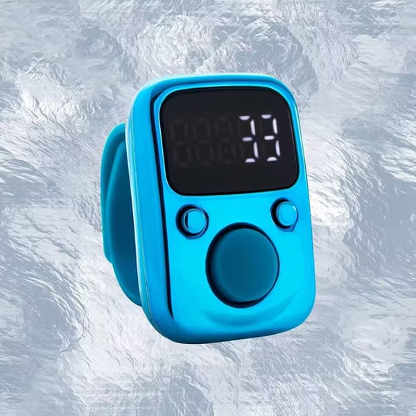 Finger Counter Valoisa sormus Sähköinen Tally Counter Blue