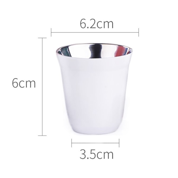 80ml dobbeltvægge rustfrit stål kop isolering kaffe kop White