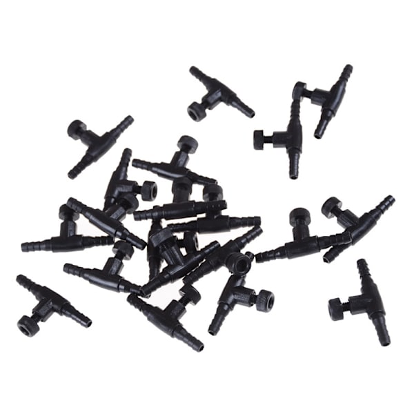 20 stk 4 mm akvarium akvarium Juster luftledningsslangens volumenflow Black